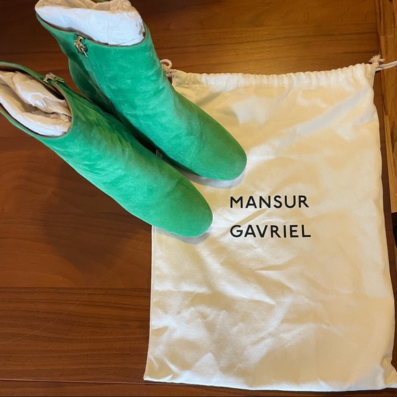 Mansur Gavriel Suede 95mm Ankle Boot - Verde - Picture 3 of 11